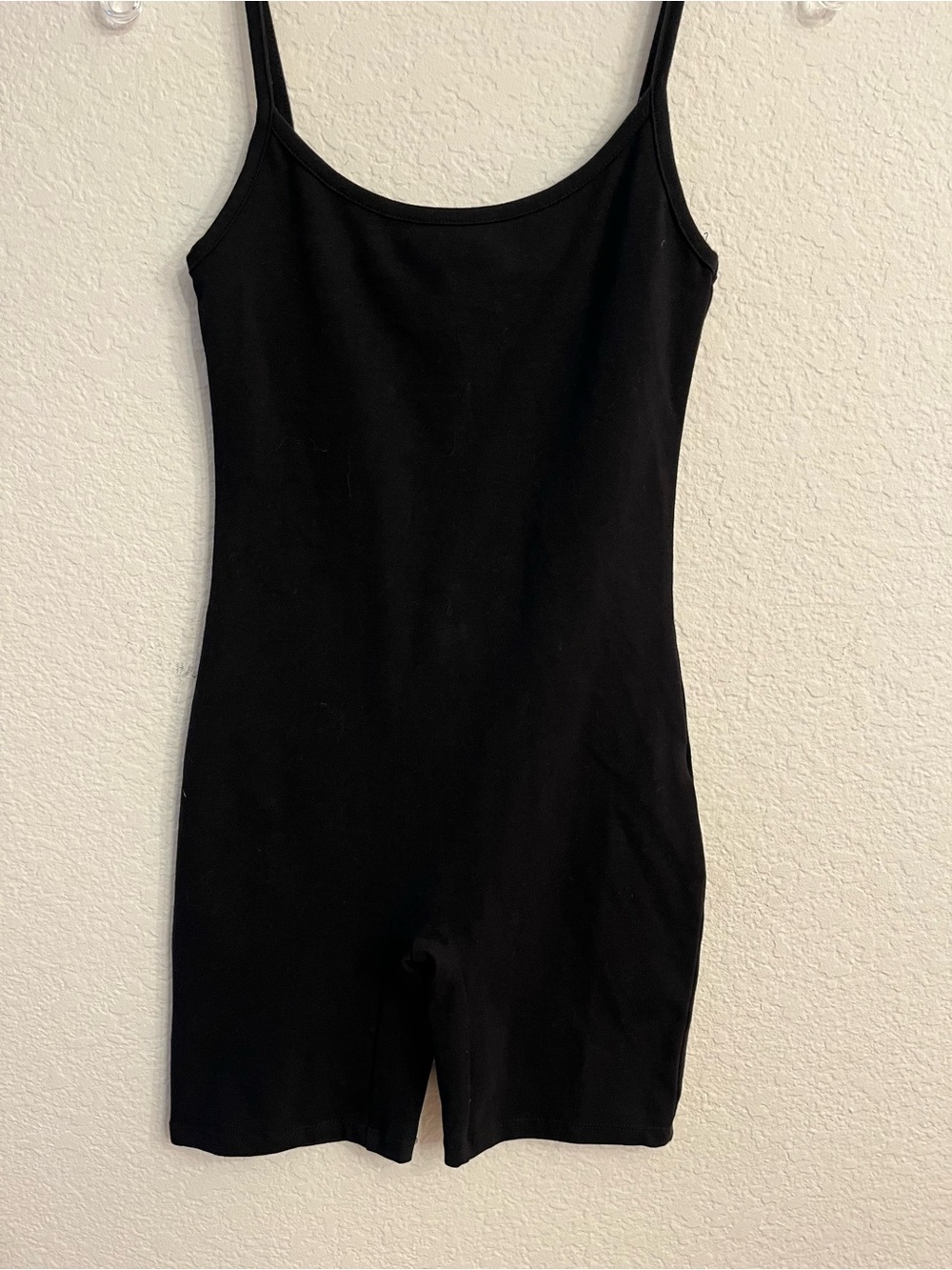 Black cotton short unitard